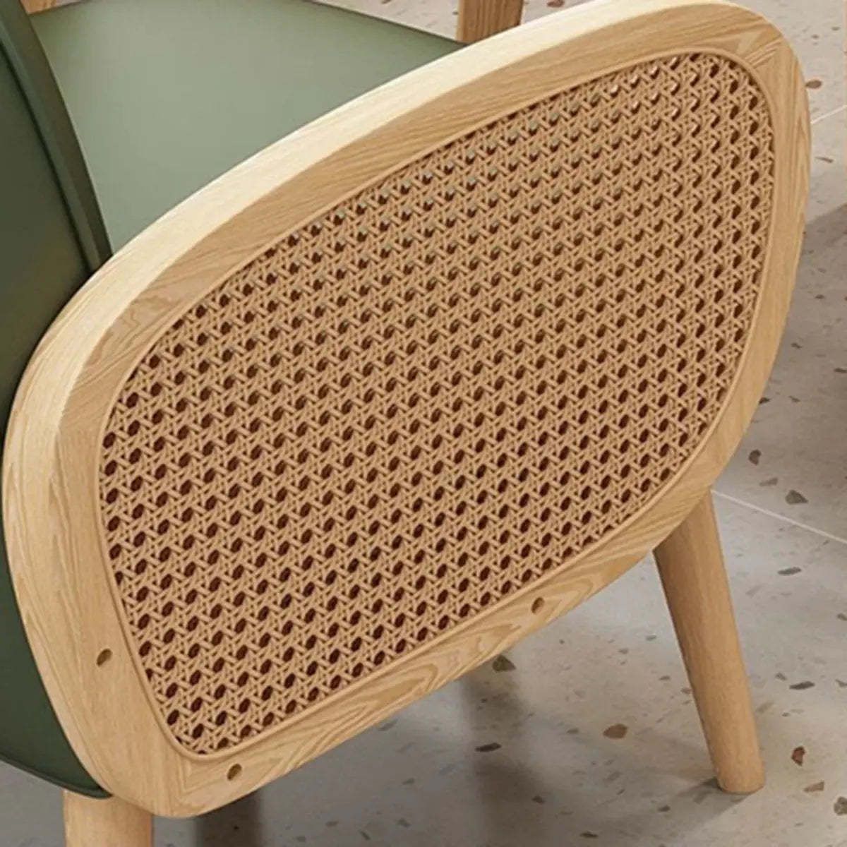 Nappa Leather Four Leg Wood Arm Chair