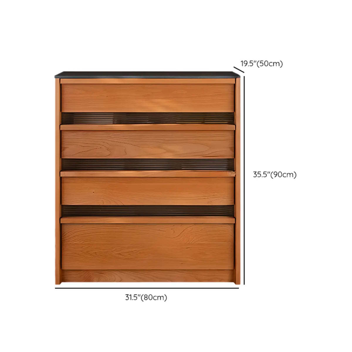 Narrow Natural Oak Buffet with Drawers