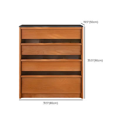 Narrow Natural Oak Buffet with Drawers