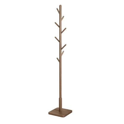 Wood Tree Coat Rack with Storage