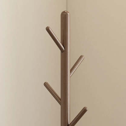 Wood Tree Coat Rack with Storage