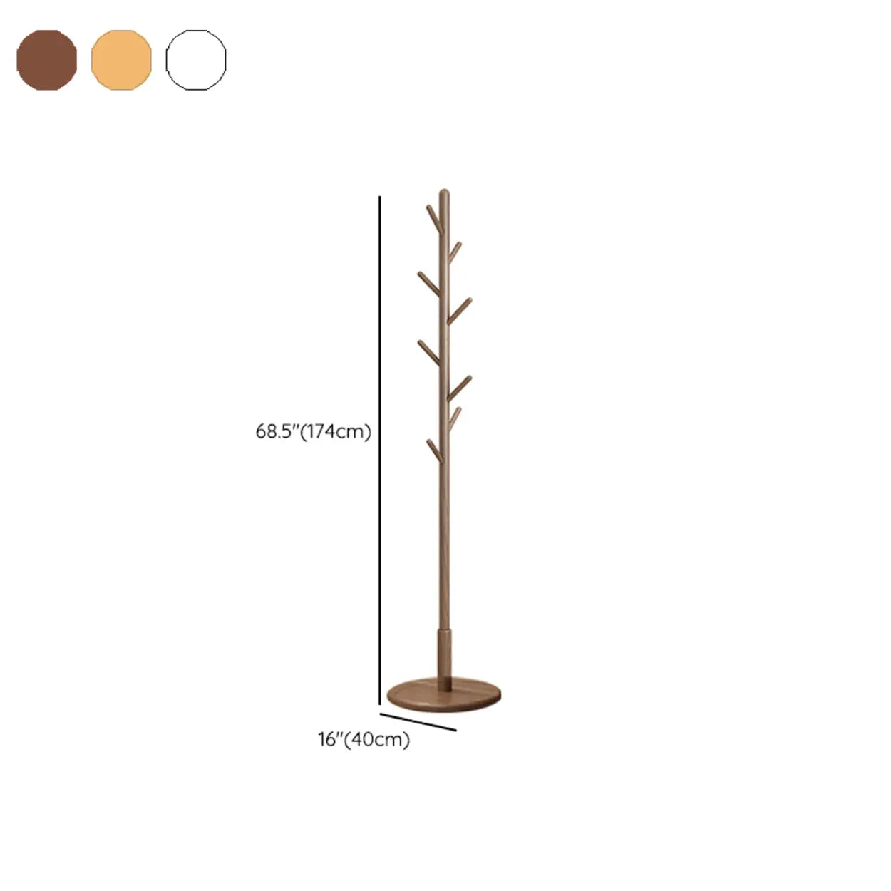 Wood Tree Coat Rack with Storage