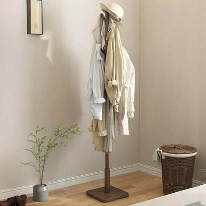 Wood Tree Coat Rack with Storage