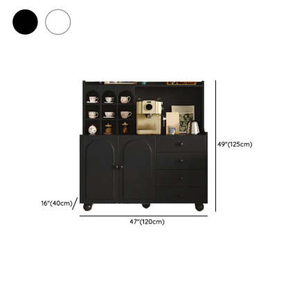 Narrow White Tall Open Sideboard with Shelves