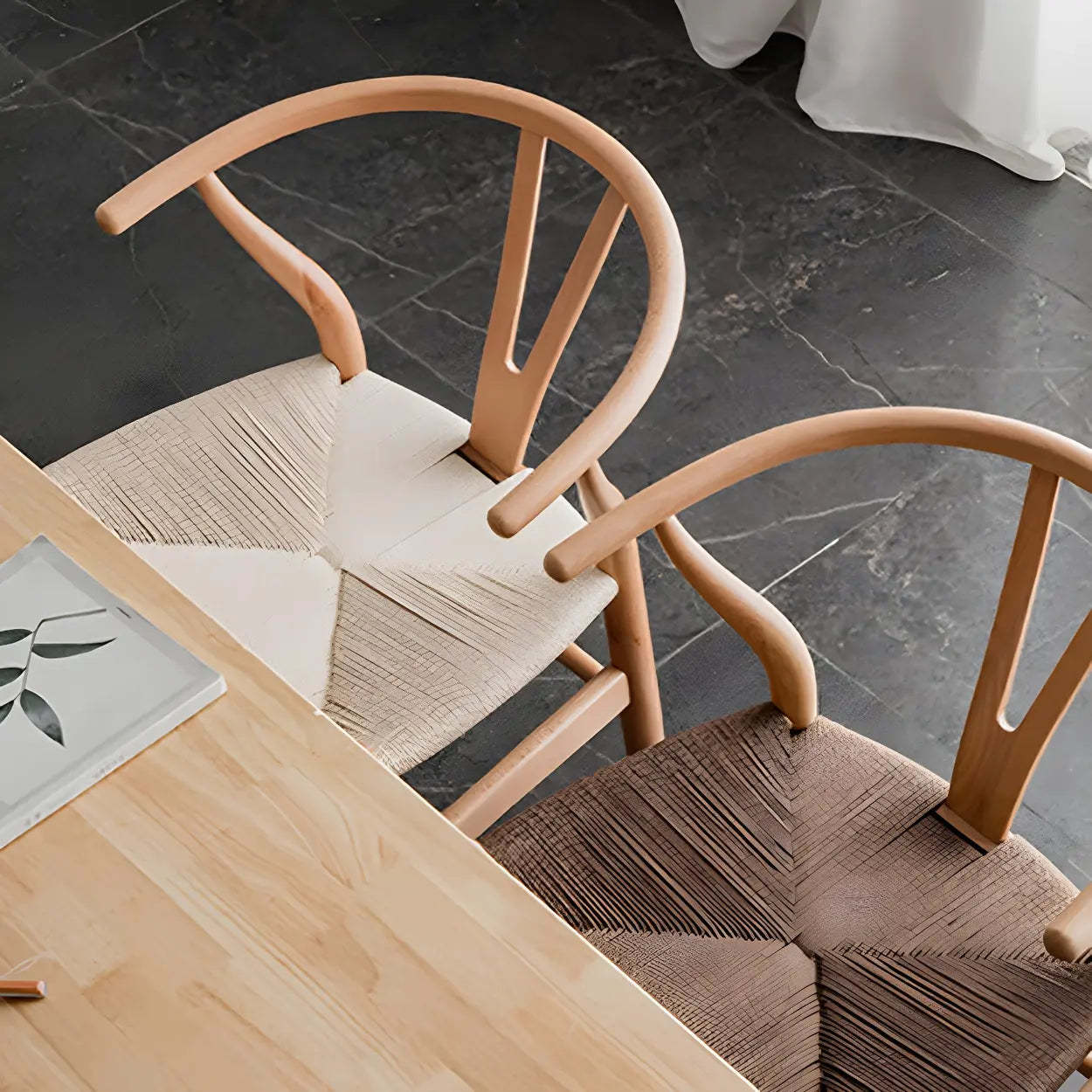Beech Wood Wishbone Dining Chair — 1 Piece / Crimson