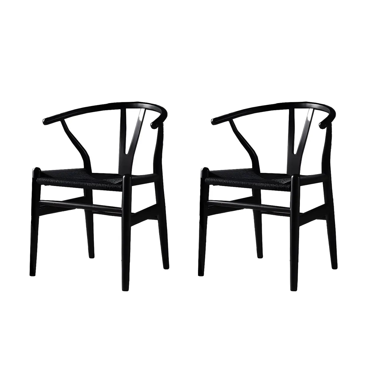 Beech Wood Wishbone Dining Chair — 2 Piece Set / Red