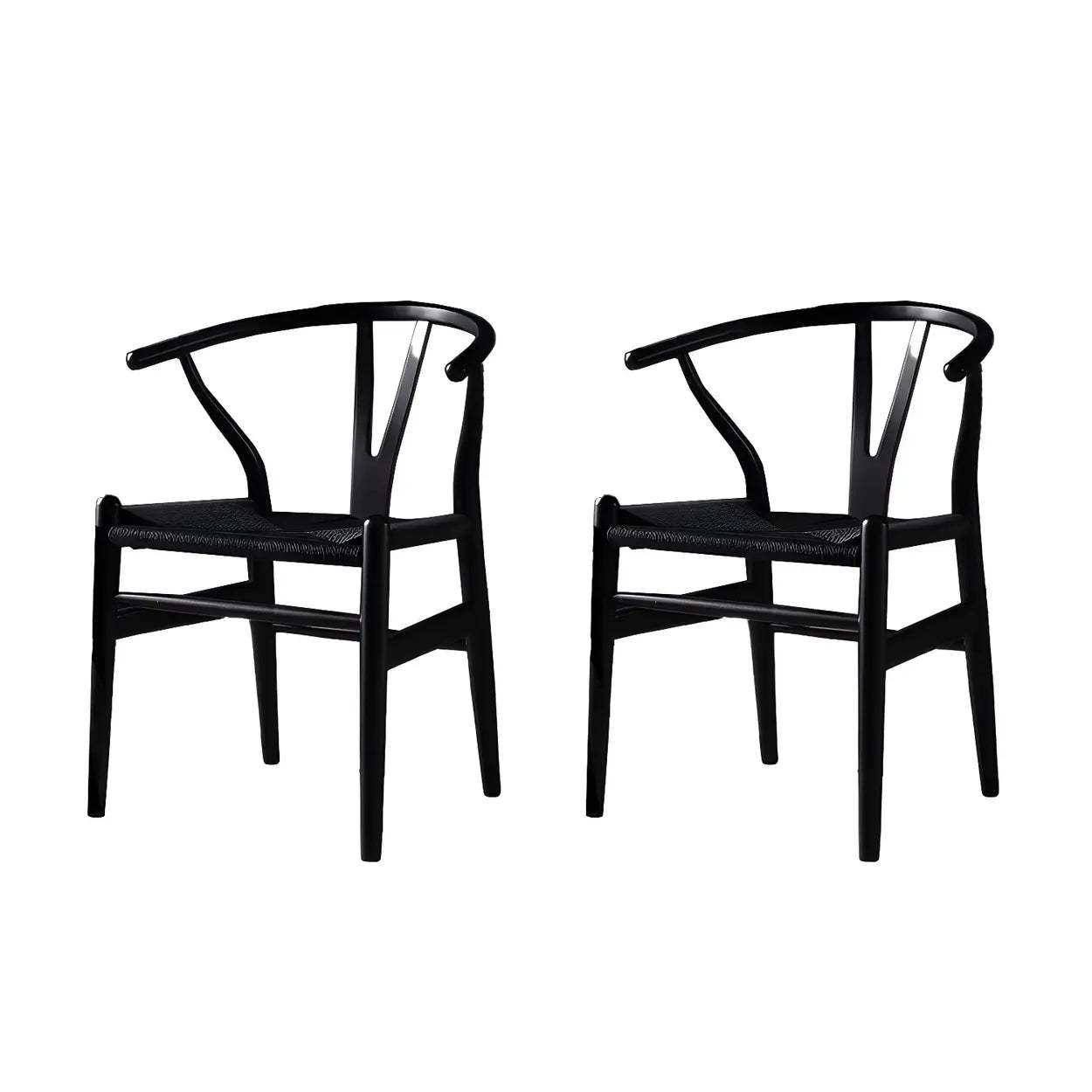 Beech Wood Wishbone Dining Chair — 2 Piece Set / Red