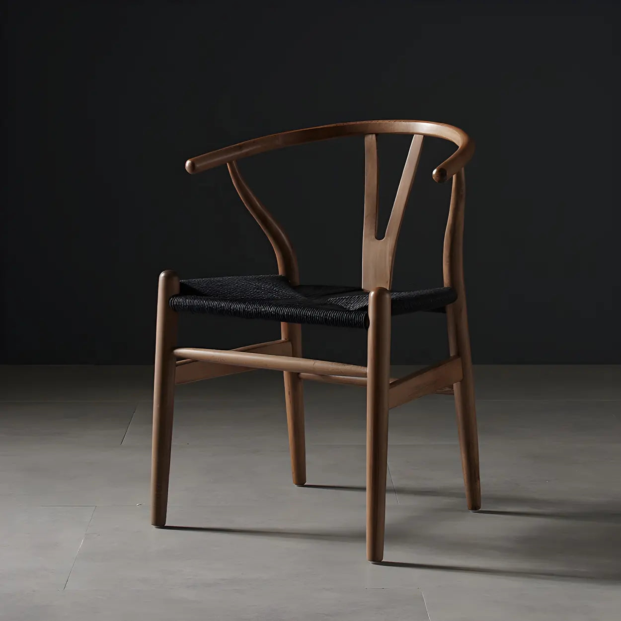 Beech Wood Wishbone Dining Chair — 2 Piece Set / Dark Red