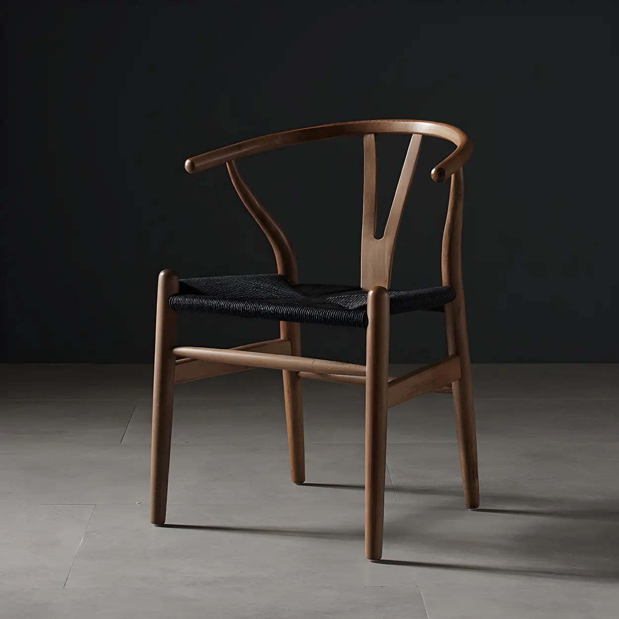 Beech Wood Wishbone Dining Chair — 2 Piece Set / Dark Red