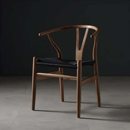 Beech Wood Wishbone Dining Chair — 2 Piece Set / Dark Red