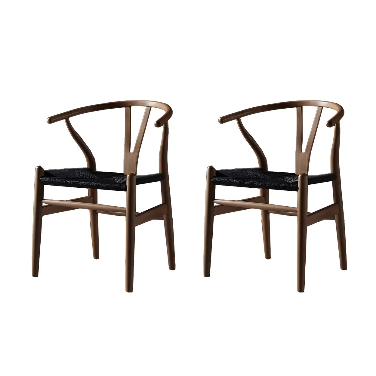 Beech Wood Wishbone Dining Chair — 2 Piece Set / Burgundy