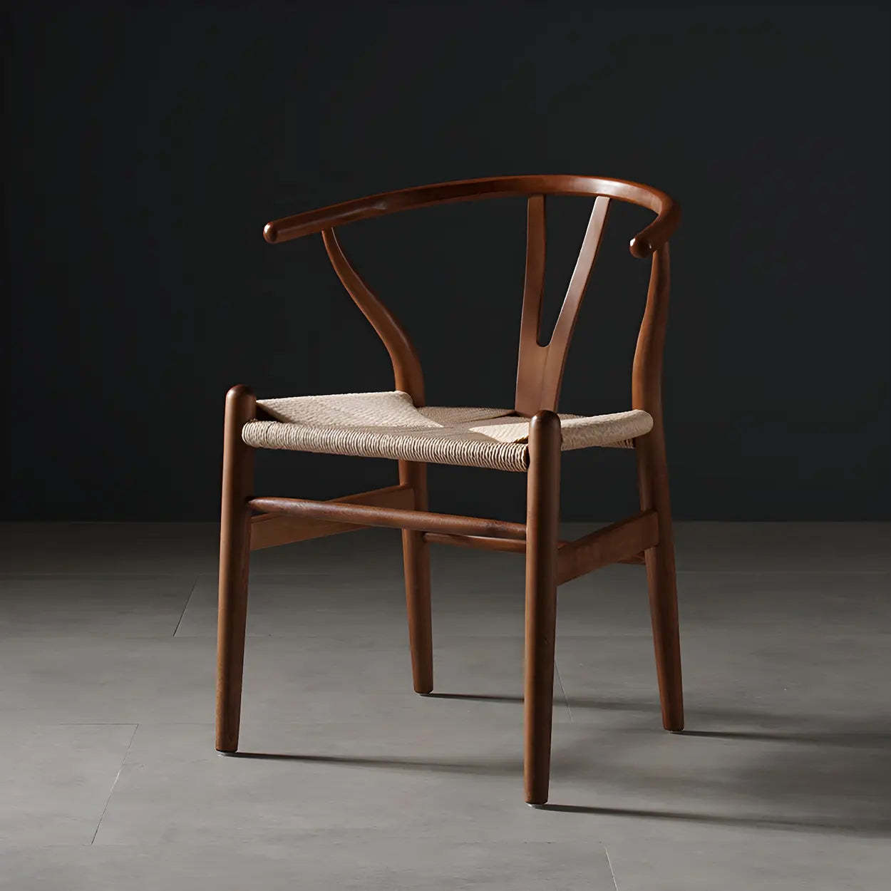 Beech Wood Wishbone Dining Chair — 2 Piece Set / Wood Color