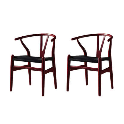 Beech Wood Wishbone Dining Chair — 2 Piece Set / Sky Blue