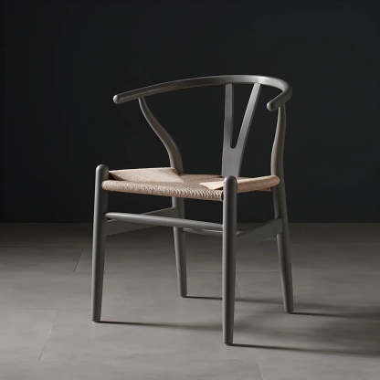 Beech Wood Wishbone Dining Chair — 2 Piece Set / Blackish Green