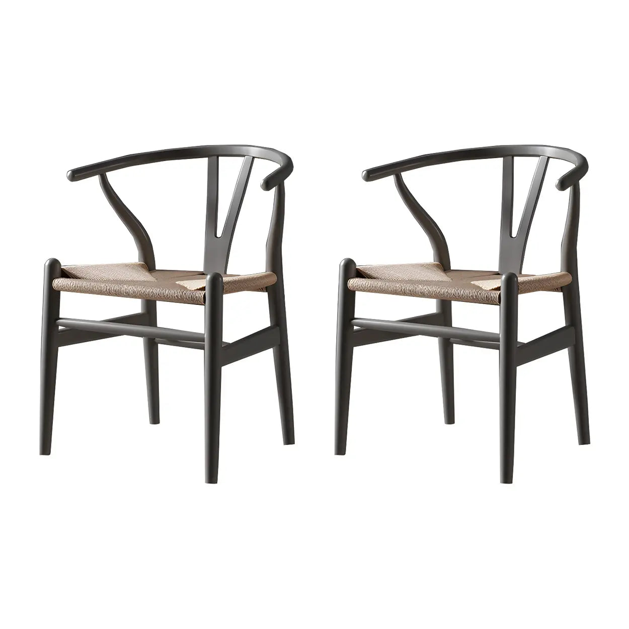 Beech Wood Wishbone Dining Chair — 2 Piece Set / Purple
