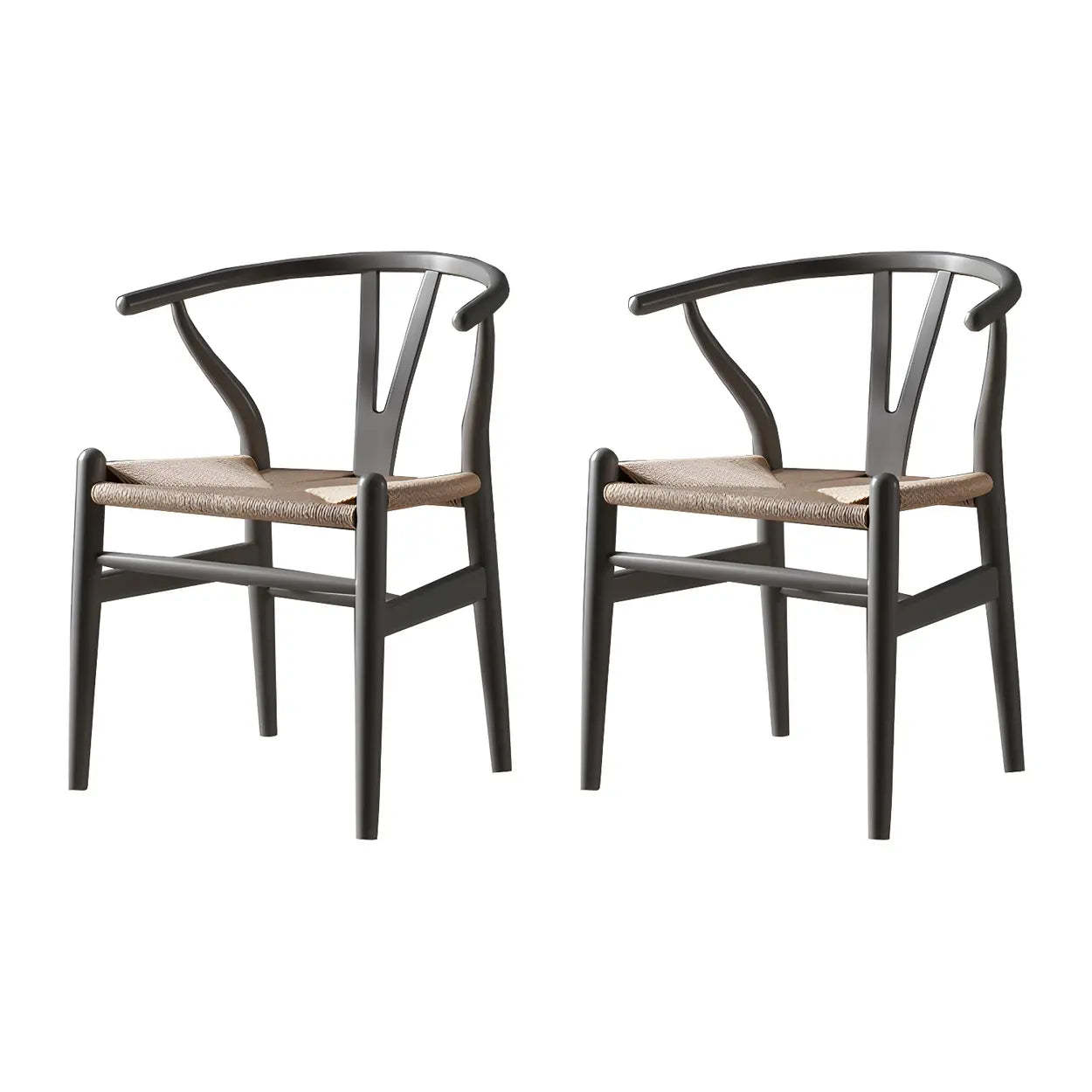 Beech Wood Wishbone Dining Chair — 2 Piece Set / Purple