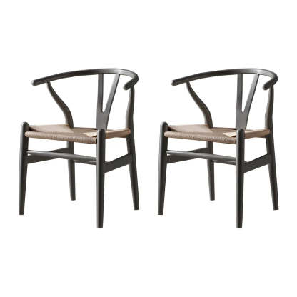 Beech Wood Wishbone Dining Chair — 2 Piece Set / Purple