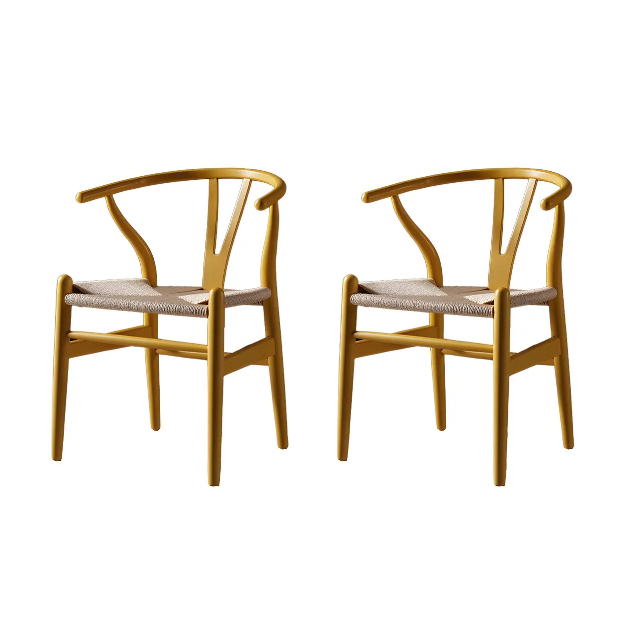 Beech Wood Wishbone Dining Chair — 2 Piece Set / Smoke Gray