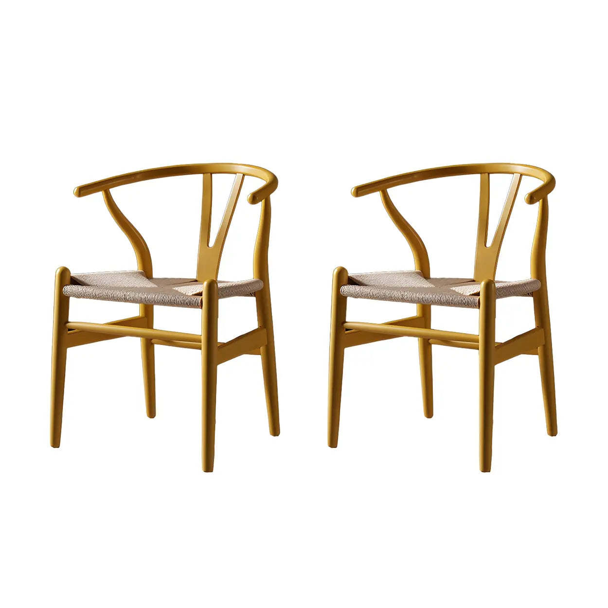 Beech Wood Wishbone Dining Chair — 2 Piece Set / Smoke Gray