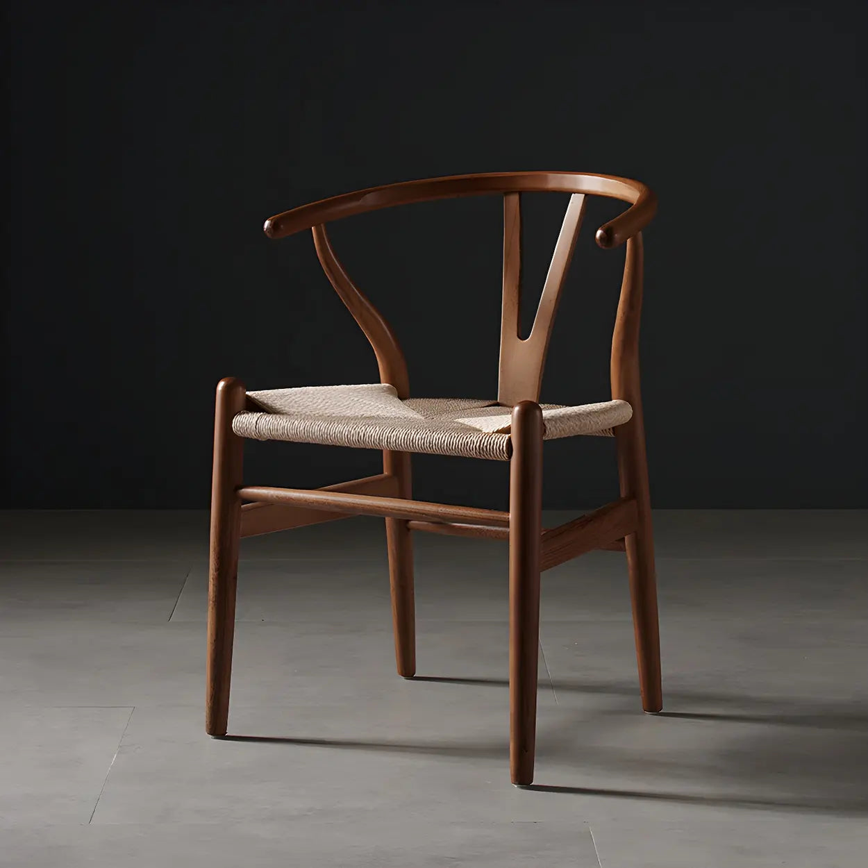 Beech Wood Wishbone Dining Chair — 2 Piece Set / Crimson