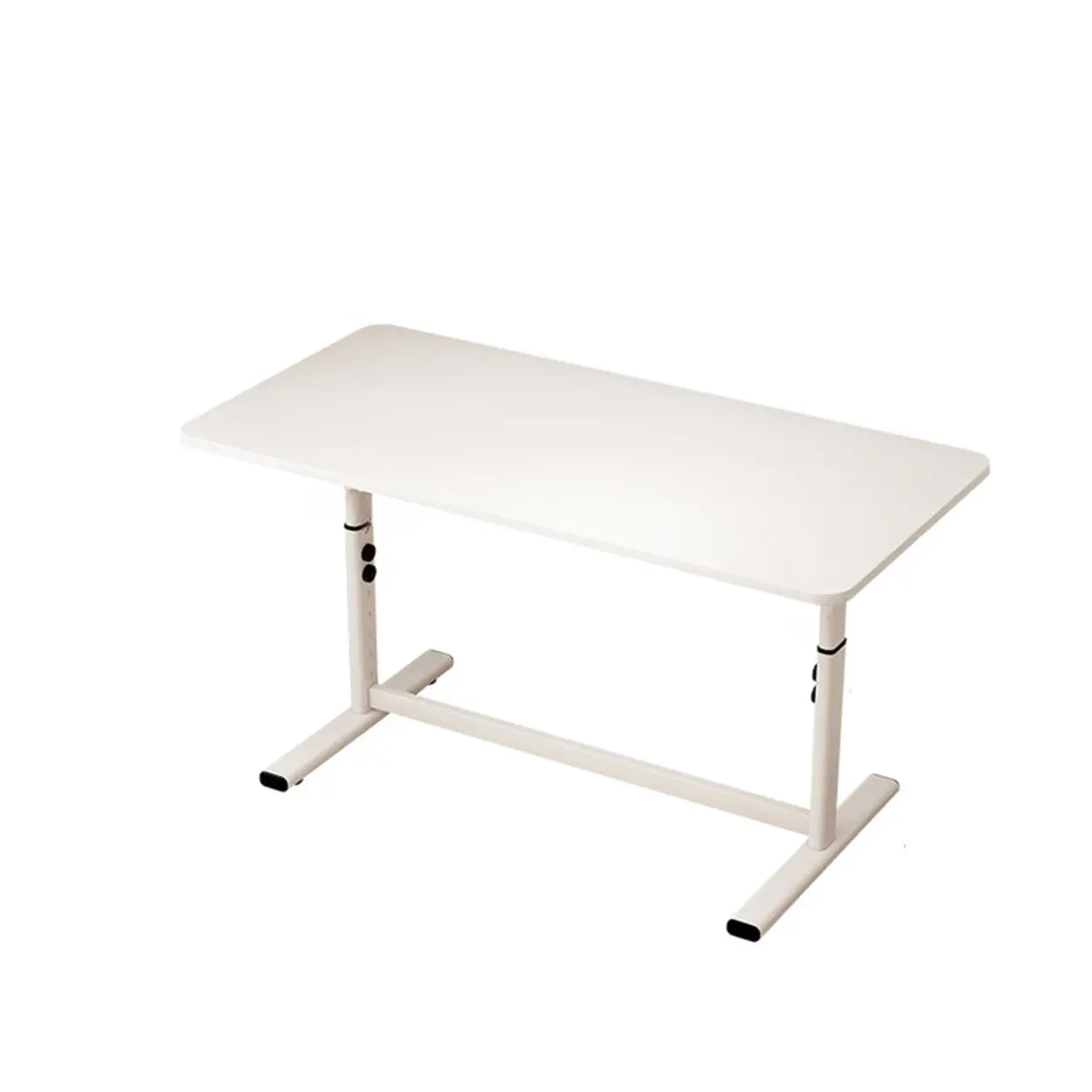 Natural Wood Adjustable Rectangle Computer Desk — Black / Table Only