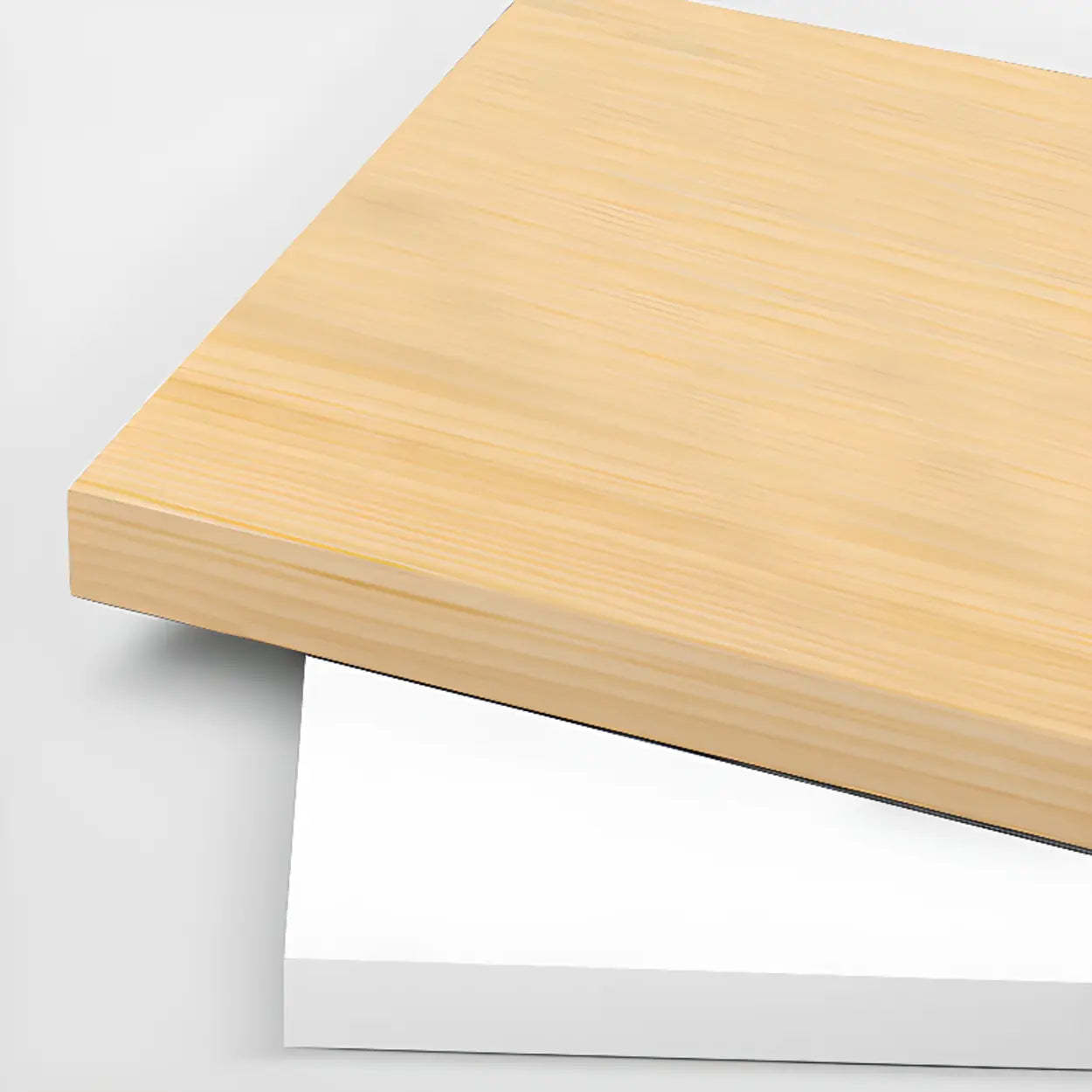 Natural Wood Adjustable Rectangle Computer Desk — Black / Table Only