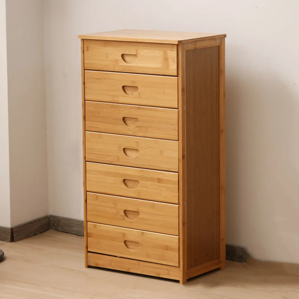 Natural Bamboo Wood Bachelor Chest with Drawers — 7