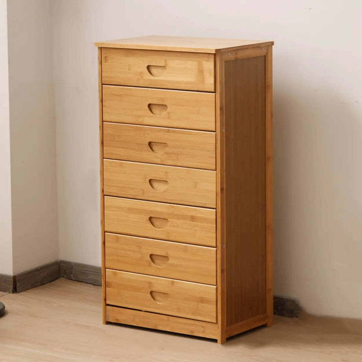 Natural Bamboo Wood Bachelor Chest with Drawers — 7