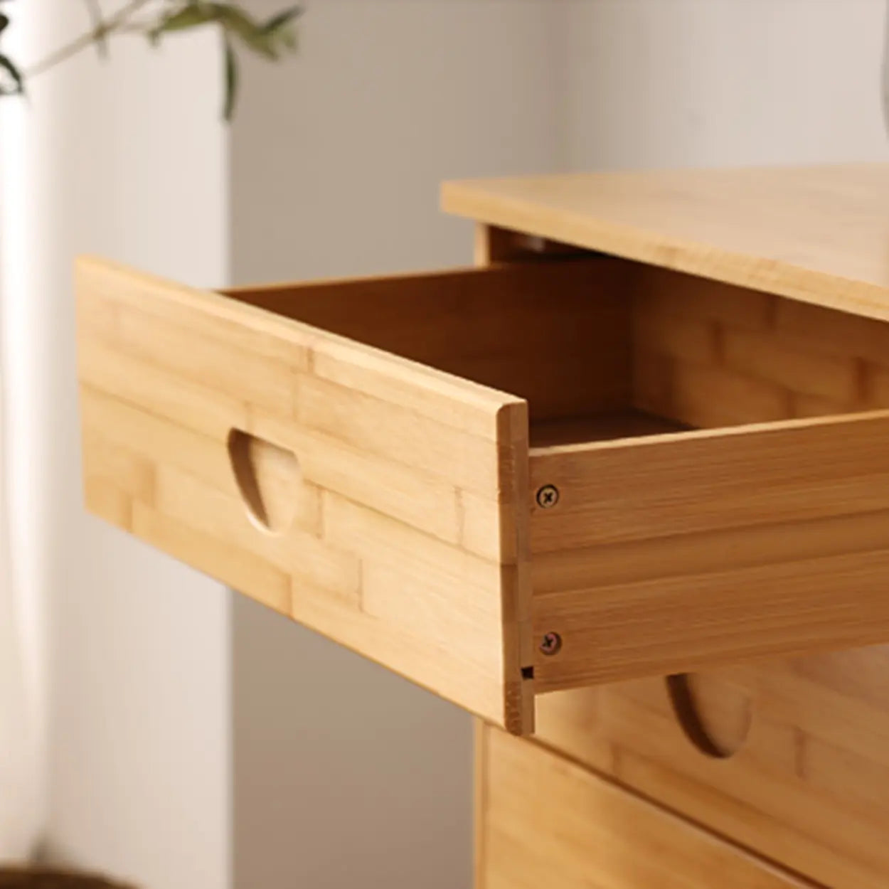 Natural Bamboo Wood Bachelor Chest with Drawers — 7