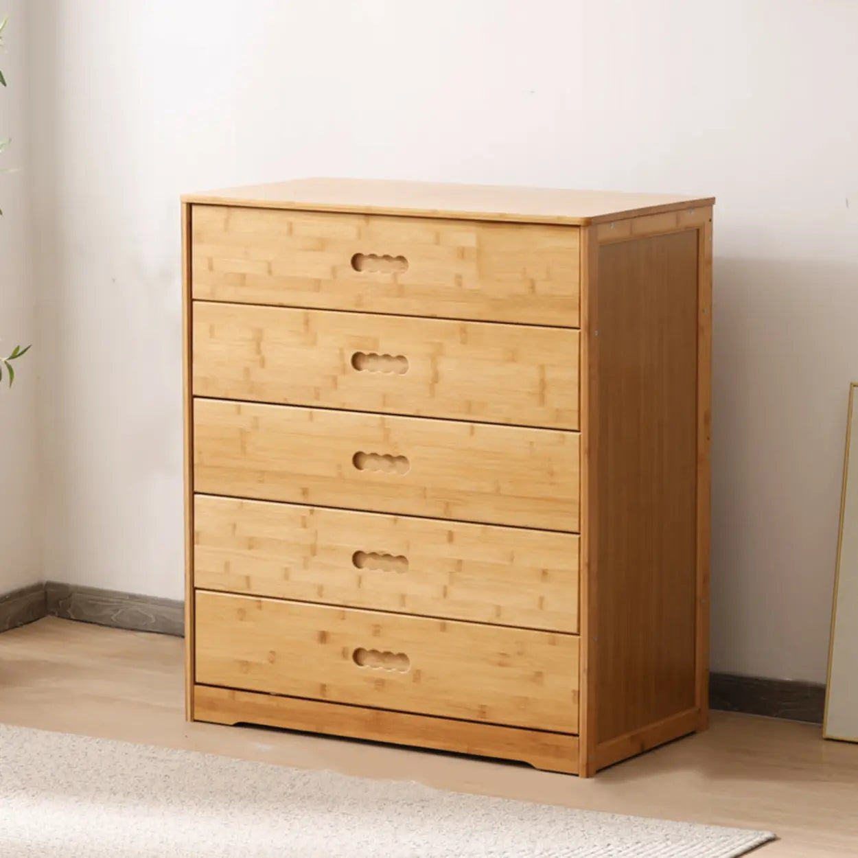 Natural Bamboo Wood Bachelor Chest with Drawers — 4