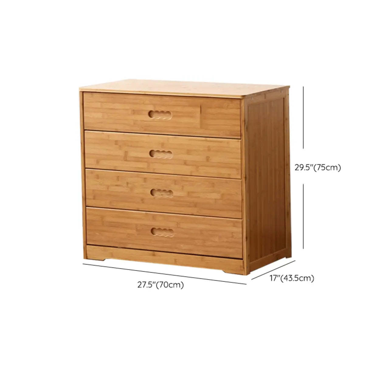 Natural Bamboo Wood Bachelor Chest with Drawers — 7