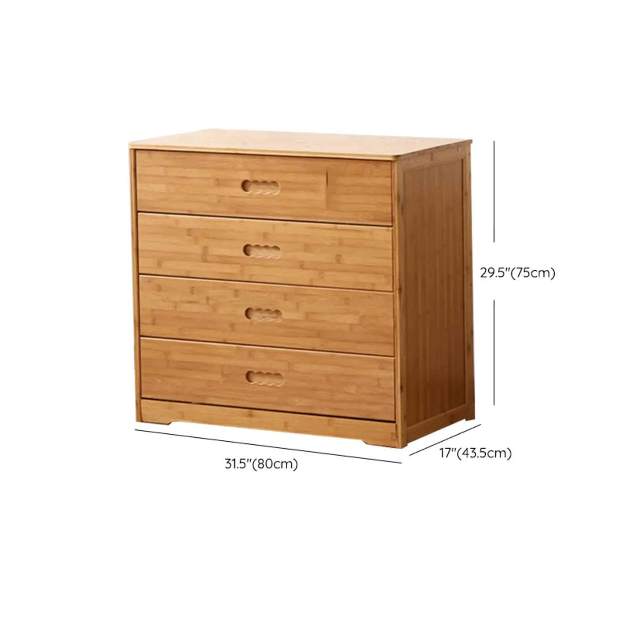 Natural Bamboo Wood Bachelor Chest with Drawers — 6