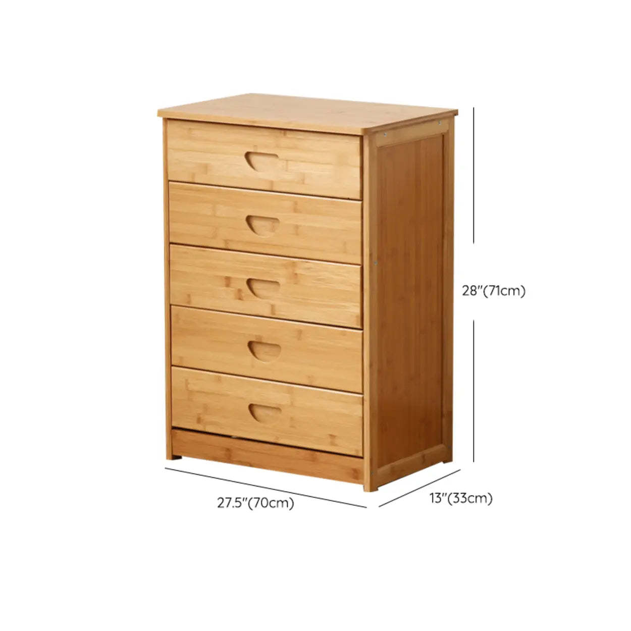Natural Bamboo Wood Bachelor Chest with Drawers