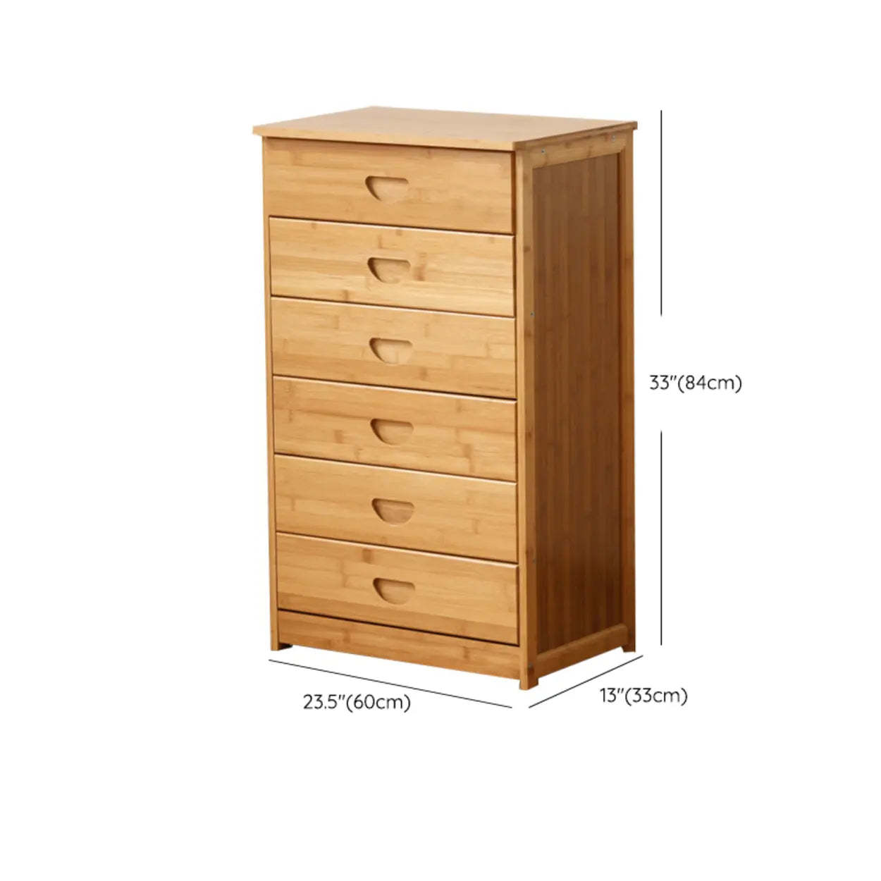 Natural Bamboo Wood Bachelor Chest with Drawers