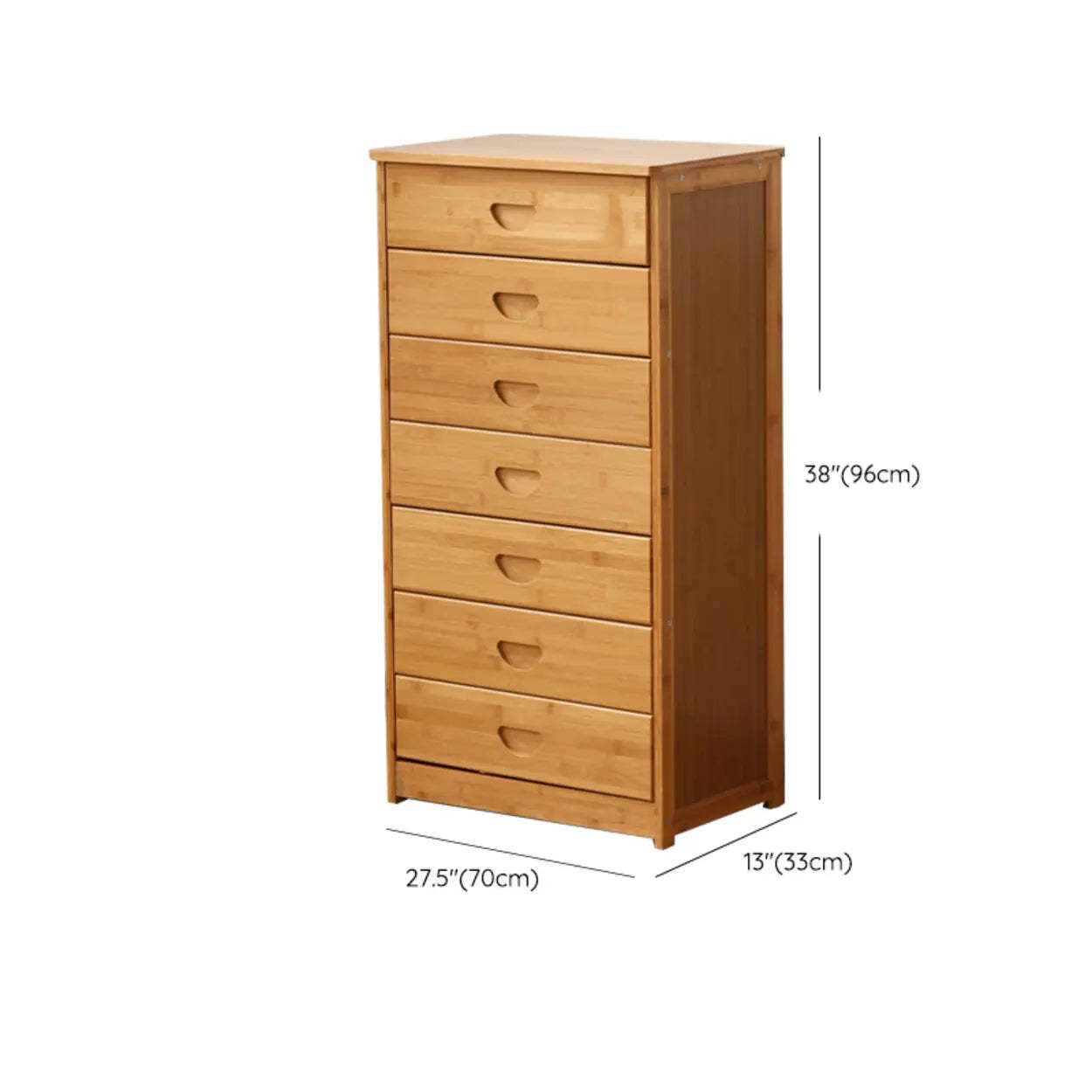 Natural Bamboo Wood Bachelor Chest with Drawers