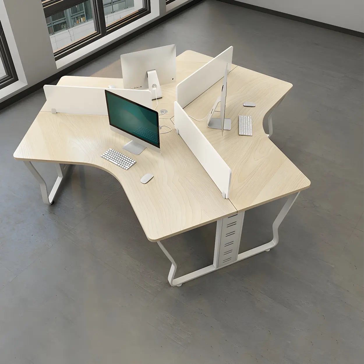 Natural Free-Form Sled Long Computer Desk