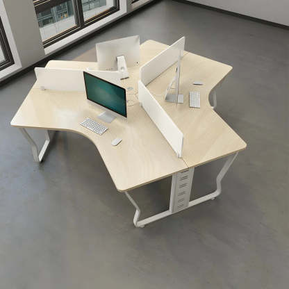 Natural Free-Form Sled Long Computer Desk