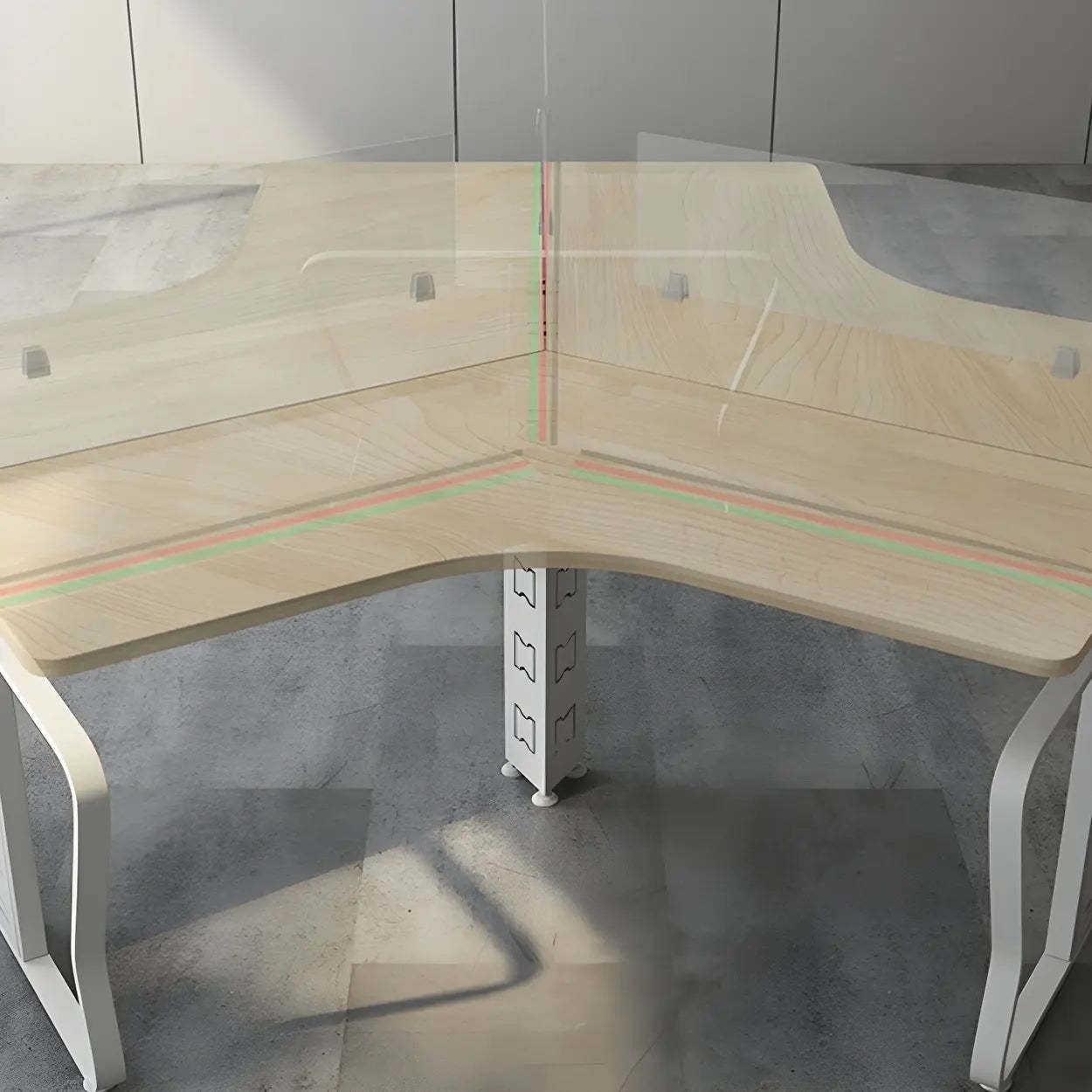 Natural Free-Form Sled Long Computer Desk