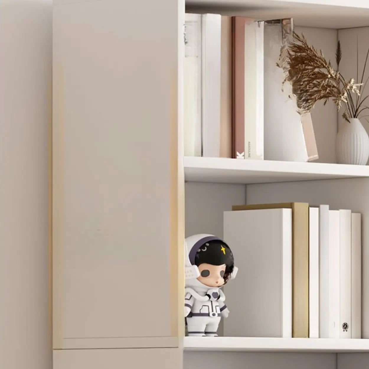 Natural Modern Wood Parlor Display Cabinet — Natural Finish