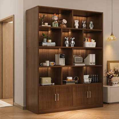 Natural Modern Wood Parlor Display Cabinet