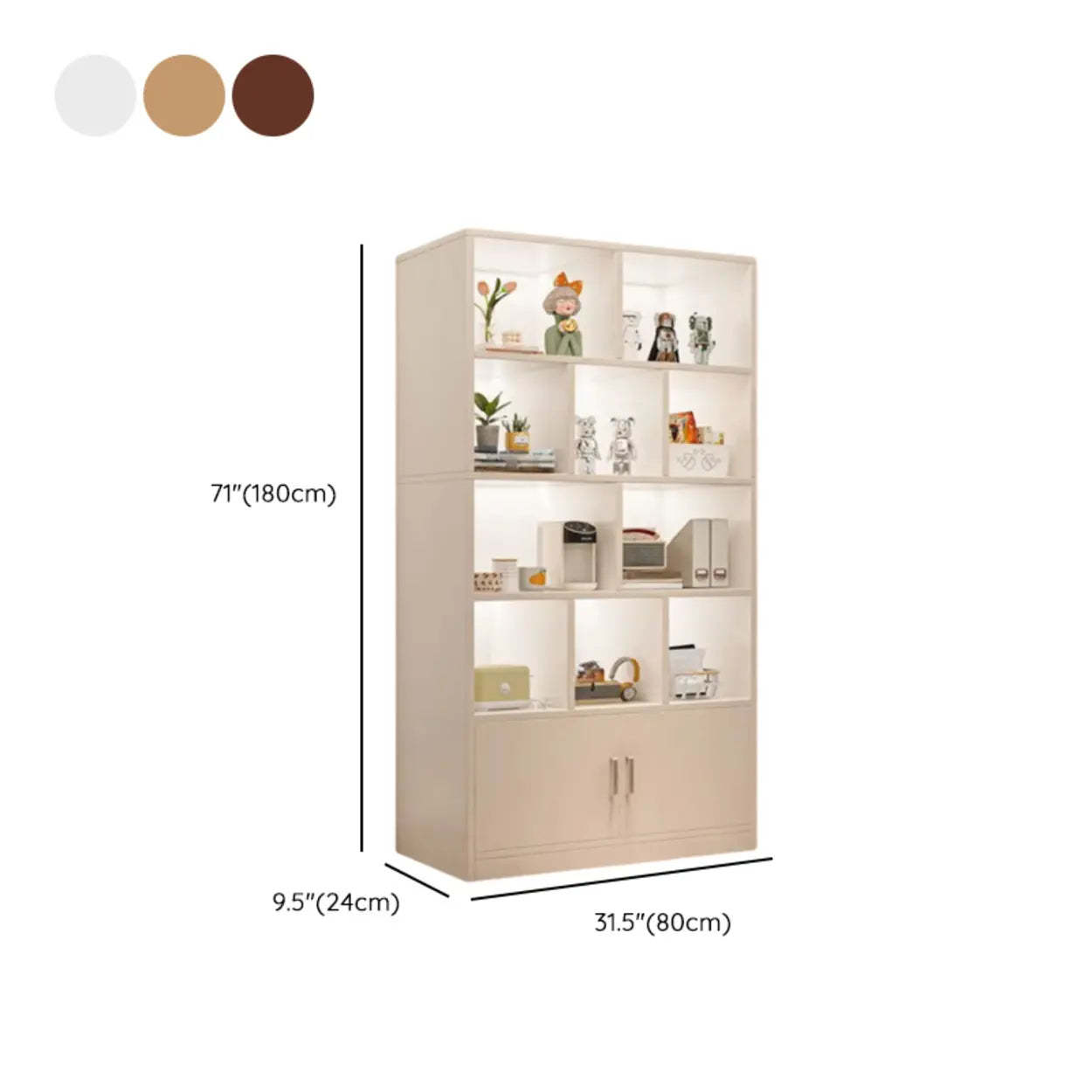 Natural Modern Wood Parlor Display Cabinet