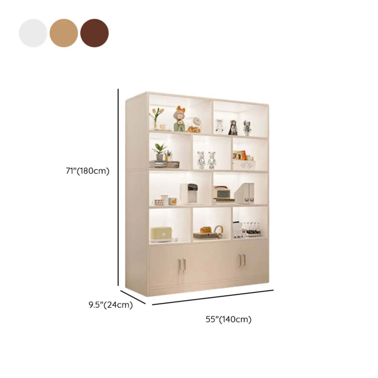 Natural Modern Wood Parlor Display Cabinet