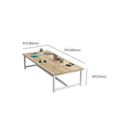 Natural Timber Multi-Person Desk — Table Only