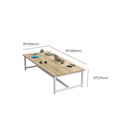 Natural Timber Multi-Person Desk — Table Only