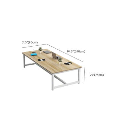 Natural Timber Multi-Person Desk — Table Only