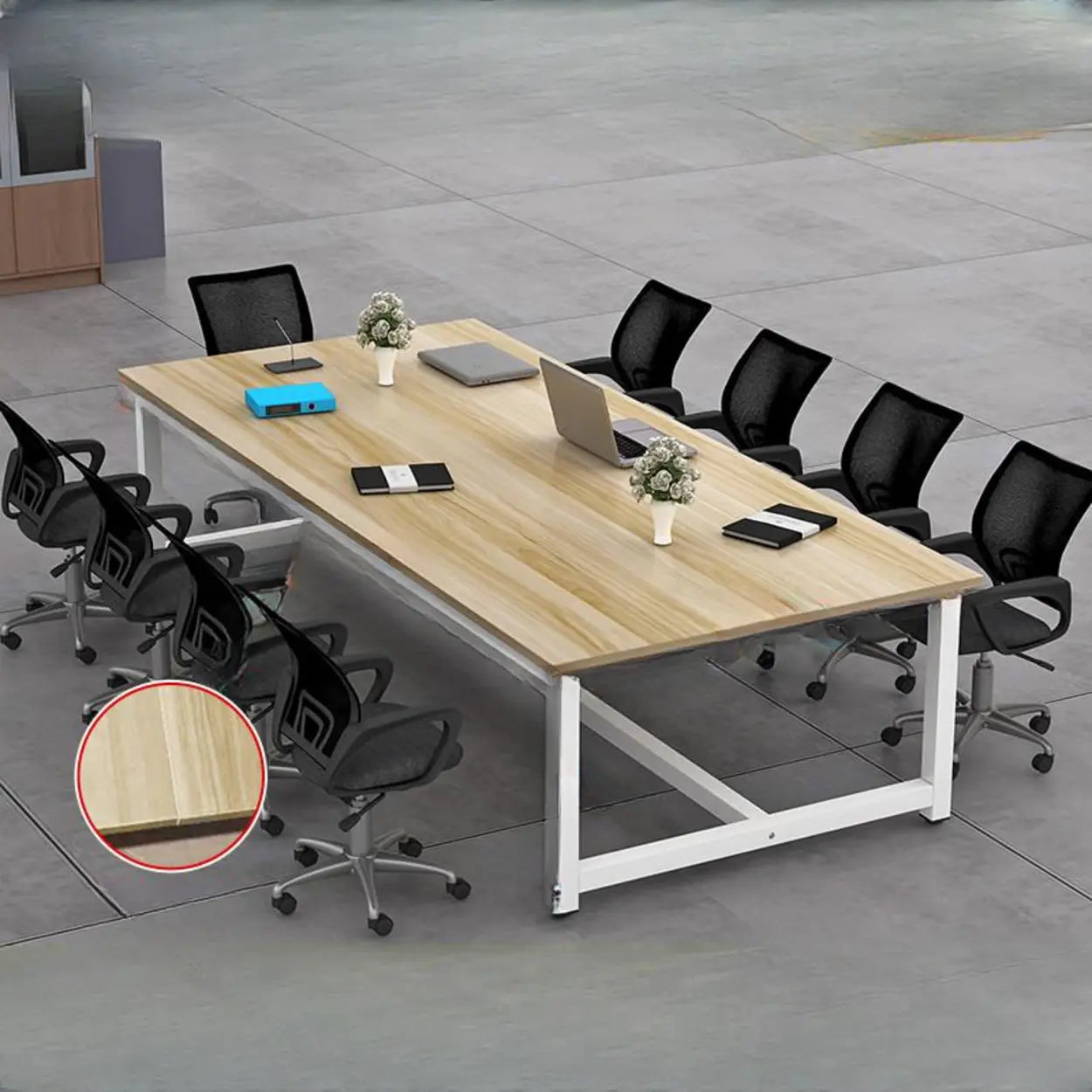 Natural Timber Multi-Person Desk — Table Only