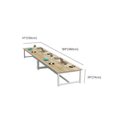 Natural Timber Multi-Person Desk