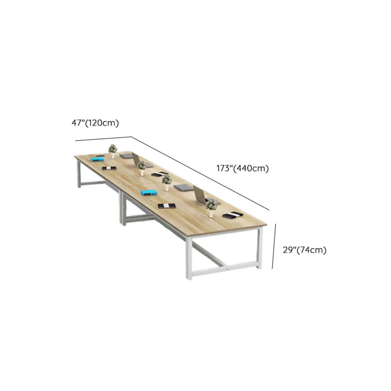 Natural Timber Multi-Person Desk