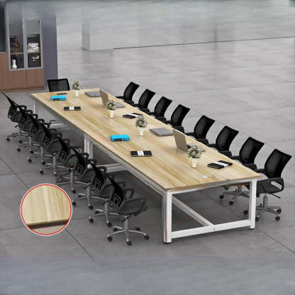 Natural Timber Multi-Person Desk — Table Only