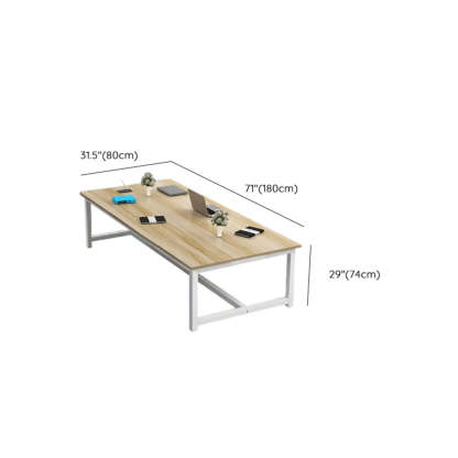 Natural Timber Multi-Person Desk — Table Only